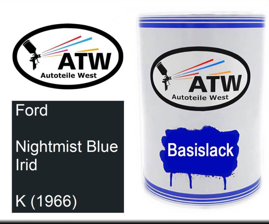 Ford, Nightmist Blue Irid, K (1966): 500ml Lackdose, von ATW Autoteile West.